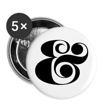 Typo und - Buttons groß 56 mm (5er Pack) - Weiß - Vorne