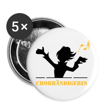 Chorbändigerin - Buttons groß 56 mm (5er Pack) - Weiß - Vorne