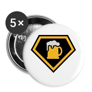 Super Drinking Team - Buttons large 2.2''/56 mm (5-pack) - white - Front