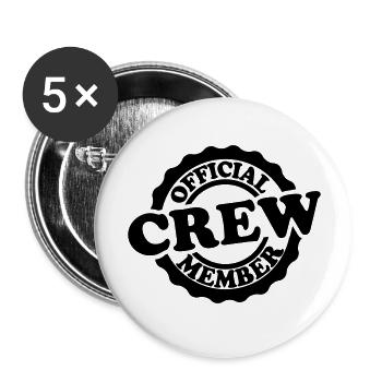 Cooler Official Crew Member Stamp (Cachet du membre de texte officiel de l’équipage Cooler) - Lot de 5 grands badges (56 mm) - blanc - Devant
