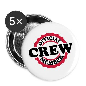 Cool Official Crew Member Stamp - Buttons groß 56 mm (5er Pack) - Weiß - Vorne