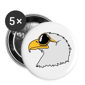 Drôle oiseau cool lunettes de soleil d'aigle - Lot de 5 grands badges (56 mm) - blanc - Devant