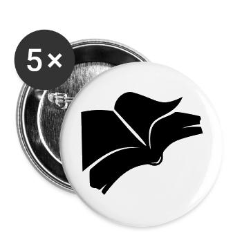 buch - Buttons groß 56 mm (5er Pack) - Weiß - Vorne