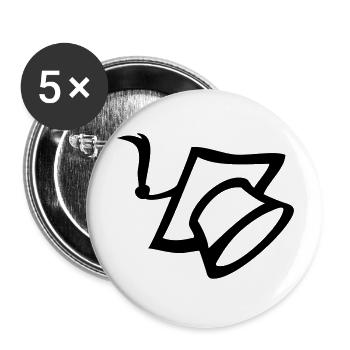 studentenkappe - Buttons groß 56 mm (5er Pack) - Weiß - Vorne