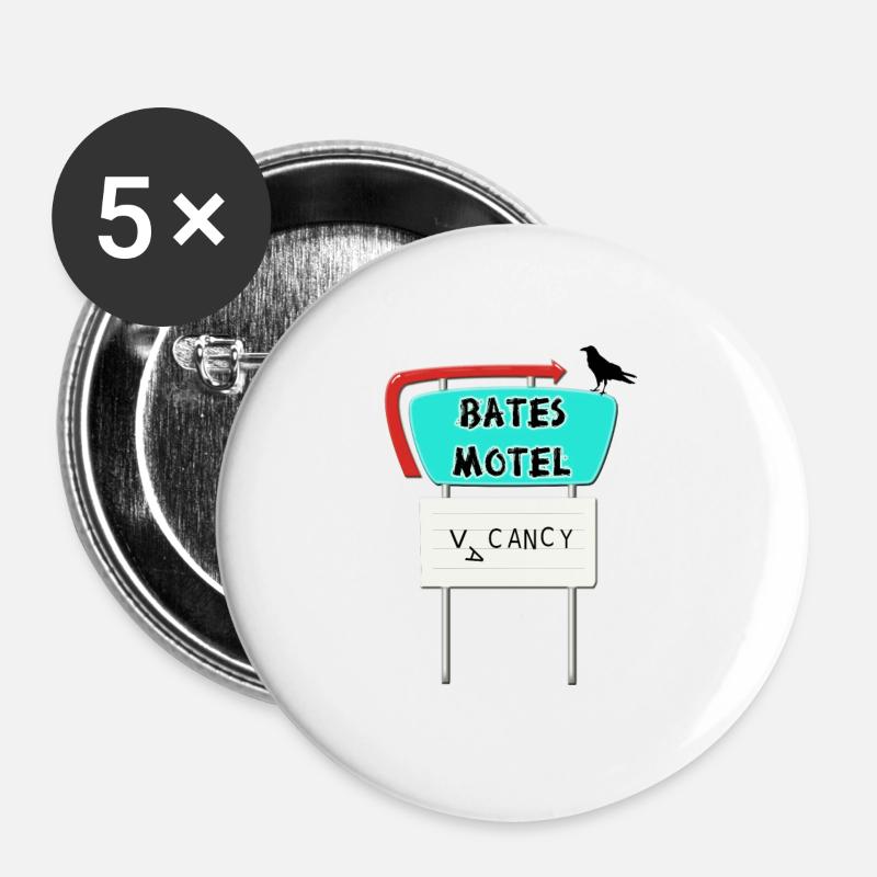 Bates motel - Buttons large 2.2''/56 mm (5-pack) - white