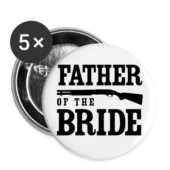 Father of the Bride Shotgun - Buttons large 2.2''/56 mm (5-pack) - white - Front