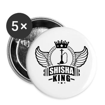 shisha_king_hy1 - Buttons groß 56 mm (5er Pack) - Weiß - Vorne