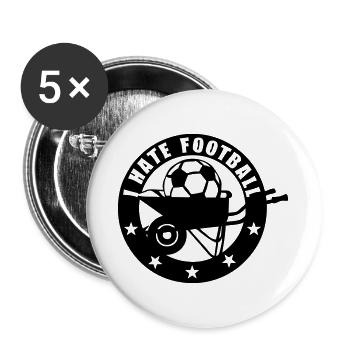 i hate football brouette logo - Lot de 5 grands badges (56 mm) - blanc - Devant