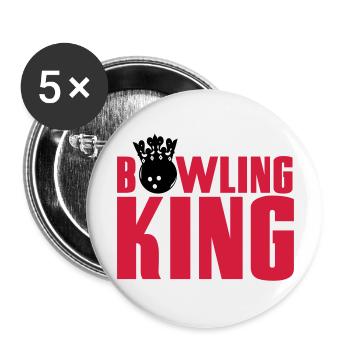 Bowling King - Buttons groß 56 mm (5er Pack) - Weiß - Vorne