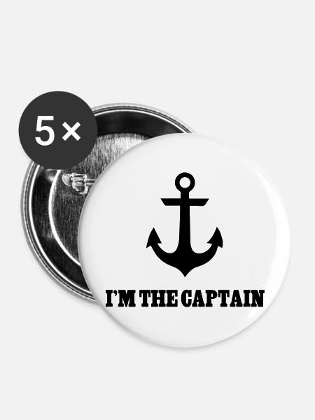 Captain - Buttons groß 56 mm (5er Pack) - Weiß