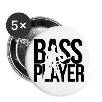 bassiste - Lot de 5 grands badges (56 mm) - blanc - Devant
