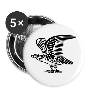 Aigle aux ailes - Lot de 5 grands badges (56 mm) - blanc - Devant