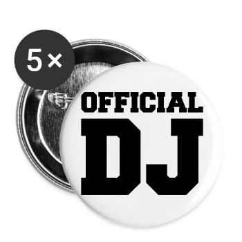 official_dj - Lot de 5 grands badges (56 mm) - blanc - Devant