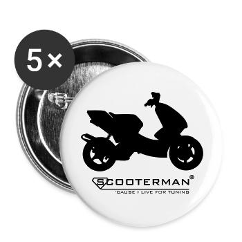 Scooter Tuning | You are Scooterman - Buttons groß 56 mm (5er Pack) - Weiß - Vorne