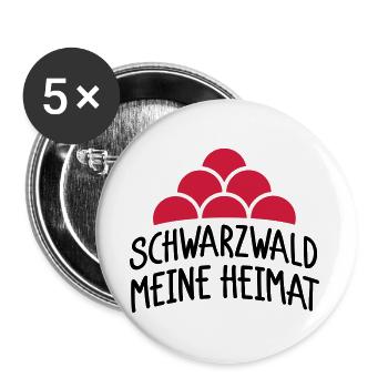 Schwarzwald meine Heimat - Buttons groß 56 mm (5er Pack) - Weiß - Vorne