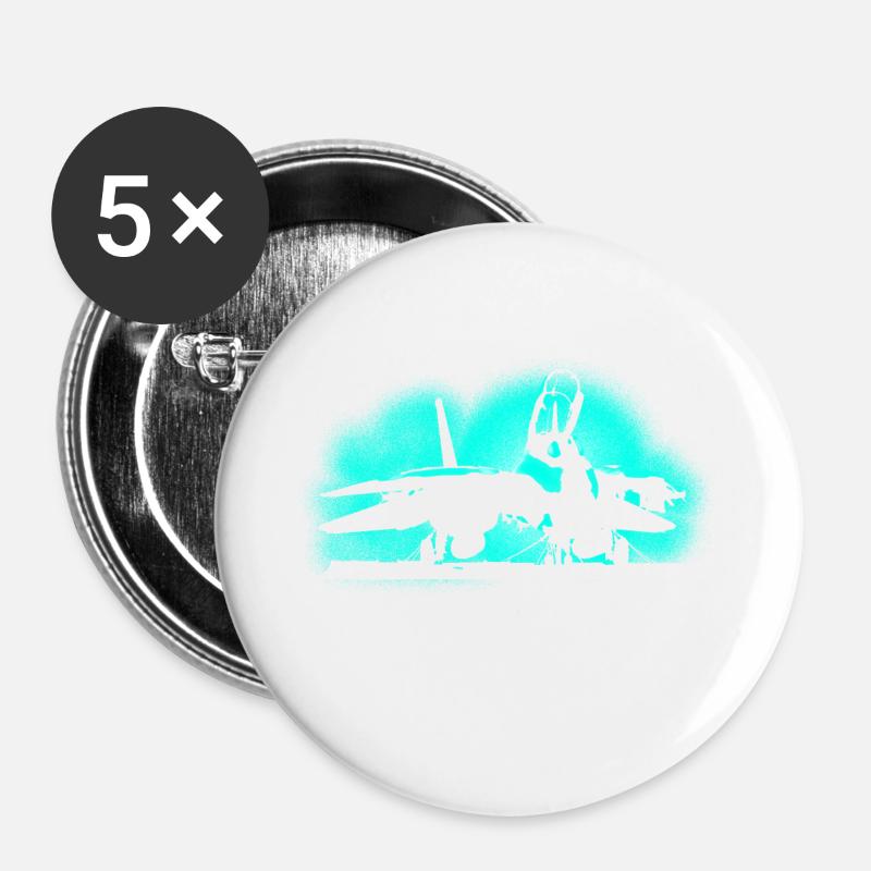 Jet F-14 Tomcat - Buttons large 2.2''/56 mm (5-pack) - white