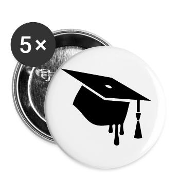 Mortarboard - Buttons large 2.2''/56 mm (5-pack) - white - Front
