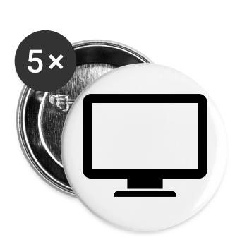Computer - Buttons groß 56 mm (5er Pack) - Weiß - Vorne