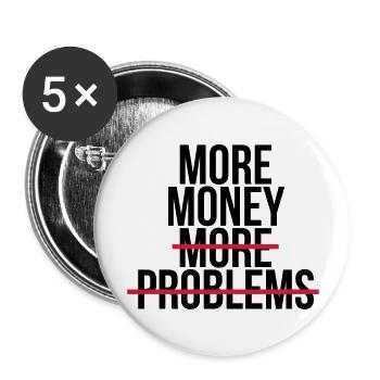 More money more problems - Buttons large 2.2''/56 mm (5-pack) - white - Front