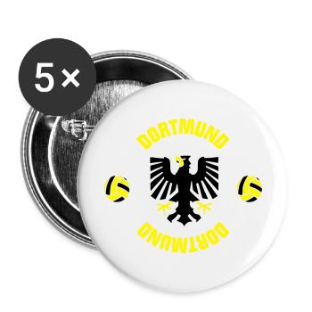 Dortmund (ID: 001013) - Buttons groß 56 mm (5er Pack) - Weiß - Vorne