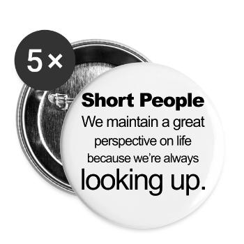 Short People - Buttons groß 56 mm (5er Pack) - Weiß - Vorne