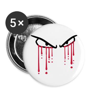 blut tropfen 2 augen graffiti weinen heulen traene - Buttons groß 56 mm (5er Pack) - Weiß - Vorne
