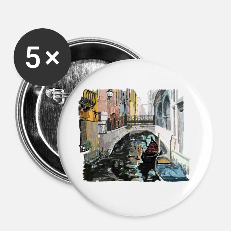 Venice - Buttons large 2.2''/56 mm (5-pack) - white