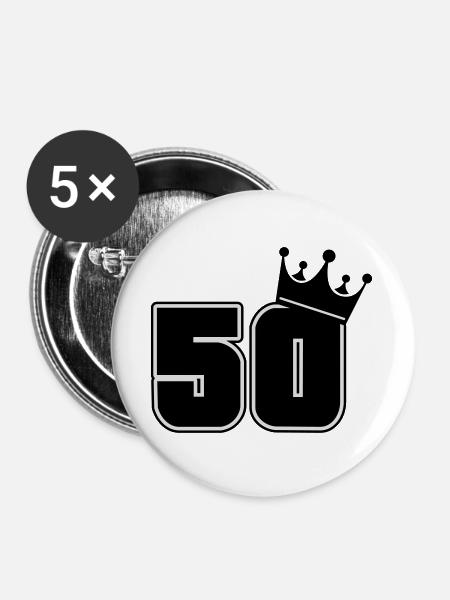 50 - Buttons groß 56 mm (5er Pack) - Weiß