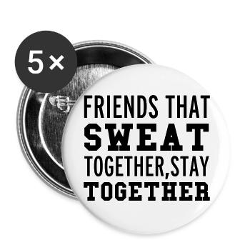 Fitness - Buttons groß 56 mm (5er Pack) - Weiß - Vorne