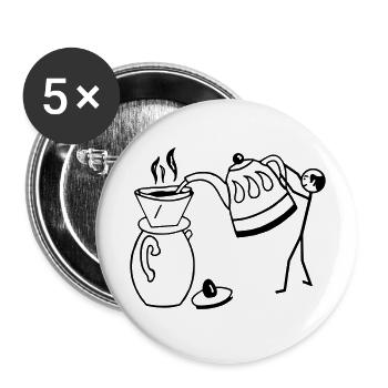 Barista - Buttons groß 56 mm (5er Pack) - Weiß - Vorne
