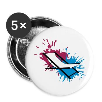 beach chair color splash drops blobs liegestu - Buttons large 2.2''/56 mm (5-pack) - white - Front