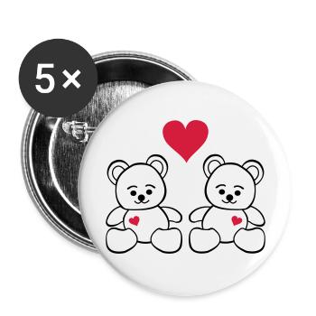 teddy_love - Lot de 5 grands badges (56 mm) - blanc - Devant