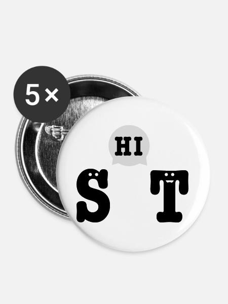 shit - Buttons groß 56 mm (5er Pack) - Weiß