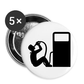 drink poison oil Petrol Diesel drink drunk poison - Buttons large 2.2''/56 mm (5-pack) - white - Front