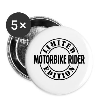 motorbike rider limited edition stamp co - Buttons large 2.2''/56 mm (5-pack) - white - Front