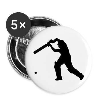 Cricket Player 2 (Vector) - Buttons large 2.2''/56 mm (5-pack) - white - Front