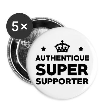 Supporter / Supportrice / Sport / Supporteur - Lot de 5 grands badges (56 mm) - blanc - Devant
