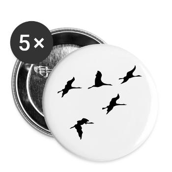 oiseau - Lot de 5 grands badges (56 mm) - blanc - Devant