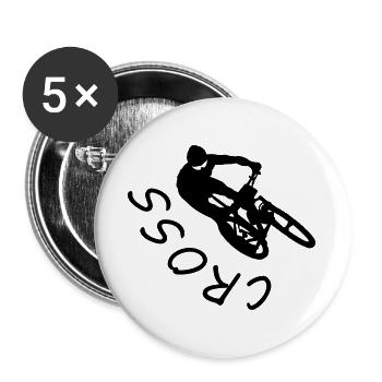 Cross - Buttons groß 56 mm (5er Pack) - Weiß - Vorne