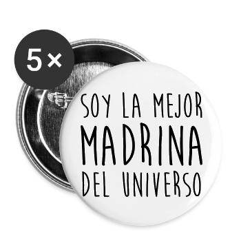 Padrino Madrina Nacimiento Bebé Bautismo Tío Tía - Buttons groß 56 mm (5er Pack) - Weiß - Vorne