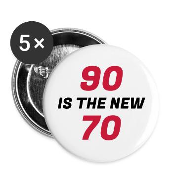 90 / geburtstag / Sport / birthday / neunzig - Buttons groß 56 mm (5er Pack) - Weiß - Vorne