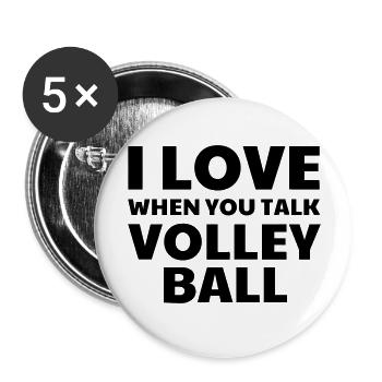 Volleyball - Volley Ball - Volley-Ball - Sport - Buttons large 2.2''/56 mm (5-pack) - white - Front