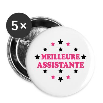Meilleure assistante - Buttons large 2.2''/56 mm (5-pack) - white - Front