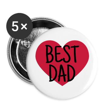 Dad - Daddy - Papa - Baby - Birth - Father - Vati - Buttons large 2.2''/56 mm (5-pack) - white - Front