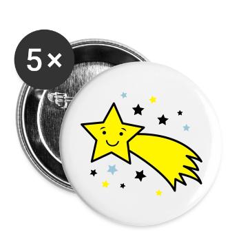 sternschnuppe_03 - Buttons groß 56 mm (5er Pack) - Weiß - Vorne