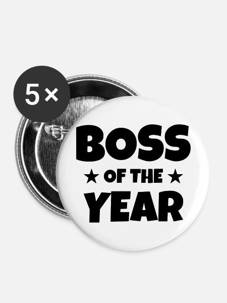 Manager / Chef / Arbeit / Job - Buttons groß 56 mm (5er Pack) - Weiß
