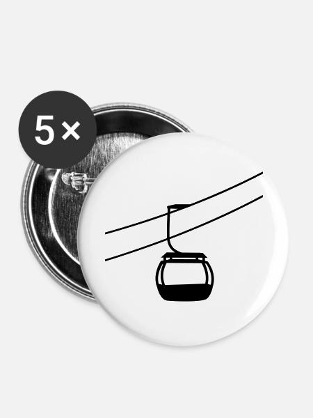 eine einzelne gondelbahn seilbahn gondel winter ur - Buttons groß 56 mm (5er Pack) - Weiß