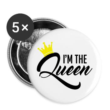 I'm the Queen - Buttons large 2.2''/56 mm (5-pack) - white - Front