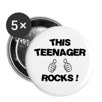 Teenager Teen Ado Jugendlicher Kid Enfant Kind - Buttons large 2.2''/56 mm (5-pack) - white - Front