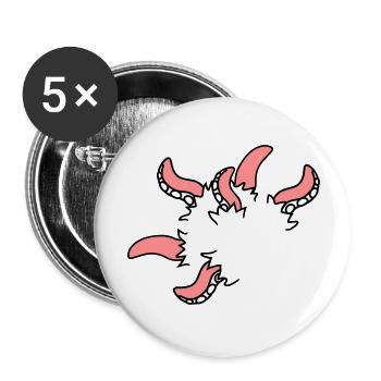 Monster octopus squid tentacles break free - Buttons large 2.2''/56 mm (5-pack) - white - Front
